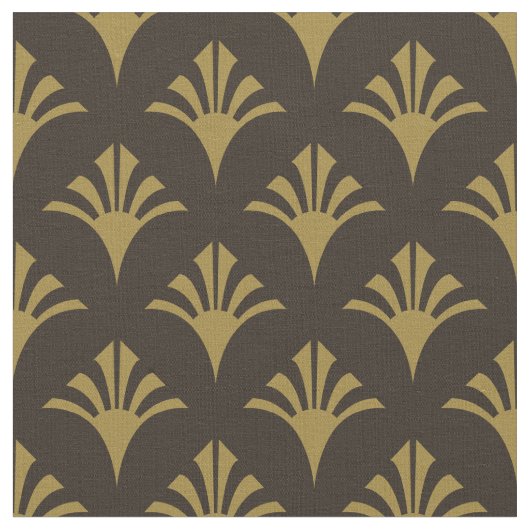 Art Deco Muster 02 - Deko Gold auf Deko Black Stoff (Nahaufnahme)