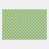 Art-Deco-Muster 02 - Dunkles Lime Green auf Off-Wh Geschenkpapier Set (Vorderseite 3)