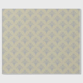 Art Deco Muster 02 - Spanisches Grau auf Off-White Geschenkpapier (Flach)