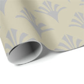 Art Deco Muster 02 - Spanisches Grau auf Off-White Geschenkpapier (Rolleneckpunkt)