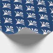 Art Deco Muster 02 - Weiß auf dunklem Azurblau Geschenkpapier (Ecke)