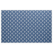 Art Deco Muster 02 - Weiß auf dunklem Azurblau Stoff (Fat Quarter (45,7 x 55,9 cm))