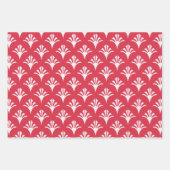 Art Deco Muster 02 - Weiß auf Paradies Rosa Geschenkpapier Set (Vorderseite 2)