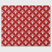 Art Deco Muster 02 - White on Milano Red Geschenkpapier (Flach)