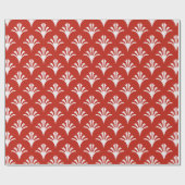 Art Deco Muster 02 - White on Persian Red Geschenkpapier (Flach)