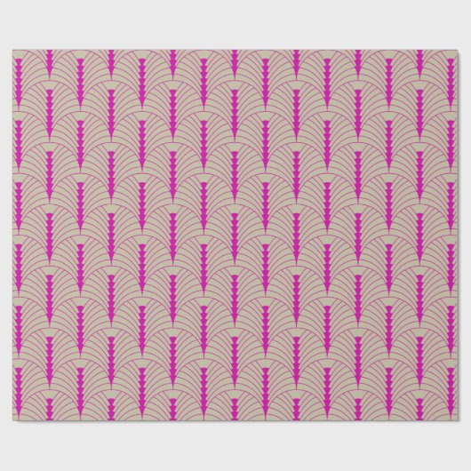 Art Deco Muster 03 - Bold Magenta on Off-White Geschenkpapier (Flach)