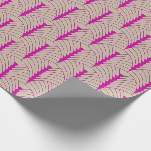 Art Deco Muster 03 - Bold Magenta on Off-White Geschenkpapier (Ecke)