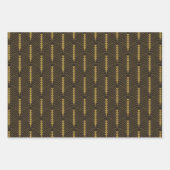 Art Deco Muster 03 - Deko Gold auf Deko Black Geschenkpapier Set (Vorderseite 2)