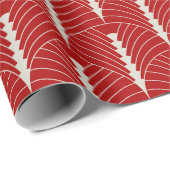 Art Deco Muster 03 - Off-White auf Milano Red Geschenkpapier (Rolleneckpunkt)