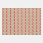 Art Deco Muster 03 - Persisches Rot auf Off-White Geschenkpapier Set (Vorderseite 3)