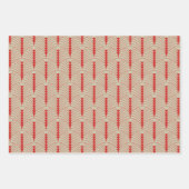 Art Deco Muster 03 - Persisches Rot auf Off-White Geschenkpapier Set (Vorderseite 2)