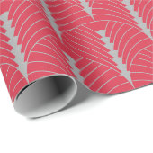 Art Deco Muster 03 - Spanisch Grau auf Rosa Geschenkpapier (Rolleneckpunkt)