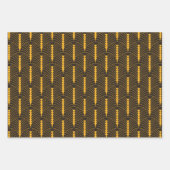 Art Deco Muster 03 - Vivid Gamboge auf Deko Black Geschenkpapier Set (Vorderseite 2)