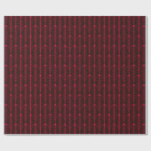 Art Deco Muster 04 - Carmine Red auf Black Geschenkpapier (Flach)