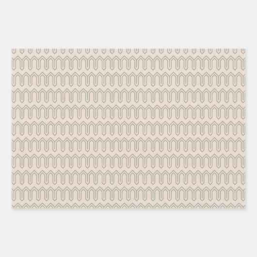 Art Deco Muster 05 - Camouflage Green on White Geschenkpapier Set (Vorderseite 3)