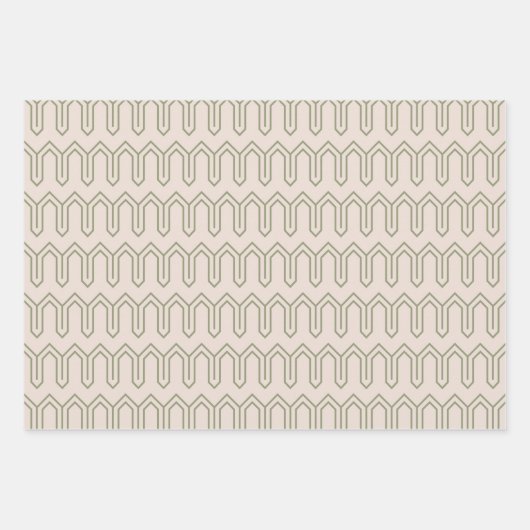 Art Deco Muster 05 - Camouflage Green on White Geschenkpapier Set (Vorderseite 2)
