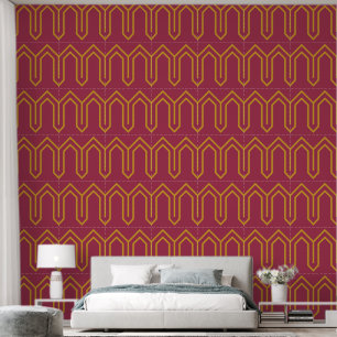Art Deco Muster 05 - Deko Gold 2 auf Himbeerglas B Tapete