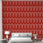 Art Deco Muster 05 - White on Persian Red Tapete<br><div class="desc">Art Deco Muster 05 - White on Persian Red</div>
