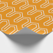 Art Deco Muster 05 - White on Vivid Gamboge Geschenkpapier (Ecke)