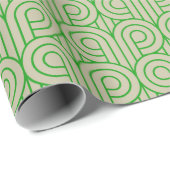 Art Deco Muster 07 - Forest Green on Off-White Geschenkpapier (Rolleneckpunkt)