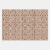 Art Deco Muster 07 - Mitternachtsrot auf Off-White Geschenkpapier Set (Vorderseite 2)