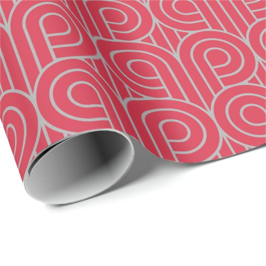 Art Deco Muster 07 - Spanisches Grau auf Paradise  Geschenkpapier (Rolleneckpunkt)