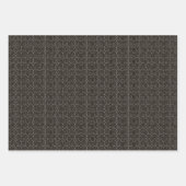 Art Deco Muster 07 - Spanisches Grau auf Schwarz Geschenkpapier Set (Vorderseite 3)