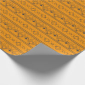 Art Deco Muster 08 - Deko Black on Vivid Gamboge Geschenkpapier (Ecke)