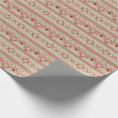 Art Deco Muster 08 - Escher Red on Off-White Geschenkpapier (Ecke)