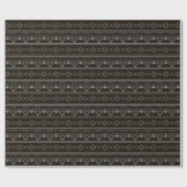 Art Deco Muster 08 - Spanisches Grau auf Schwarz Geschenkpapier (Flach)