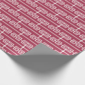 Art Deco Muster 09 - Hellrosa auf Himbeerrosa Geschenkpapier (Ecke)