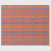 Art Deco Muster 09 - Preußen Blau auf Orange Geschenkpapier (Flach)