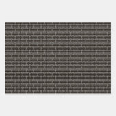 Art Deco Muster 09 - Spanisches Grau auf Schwarz Geschenkpapier Set (Vorderseite 3)