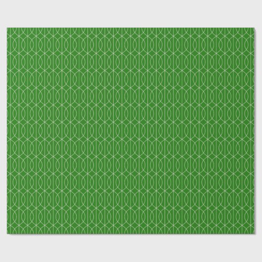 Art Deco Muster 10 - Off-White on Forest Green Geschenkpapier (Flach)
