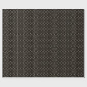 Art Deco Muster 10 - Spanisches Grau auf Schwarz Geschenkpapier (Flach)