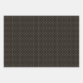 Art Deco Muster 10 - Spanisches Grau auf Schwarz Geschenkpapier Set (Vorderseite 2)