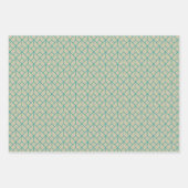 Art-Deco-Muster 12 - Aquamarin auf Off-White Geschenkpapier Set (Vorderseite 2)