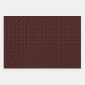 Art Deco Muster 12 - Carmine Red auf Black Geschenkpapier Set (Vorderseite 3)