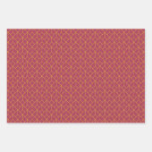 Art Deco Muster 12 - Deko Gold auf Himbeerrosa Geschenkpapier Set (Vorderseite 2)