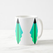 Art Deco Muster 3 in Aqua Kaffeetasse (VorderseiteRechts)