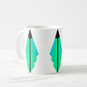 Art Deco Muster 3 in Aqua Kaffeetasse (Vorderseite Links)