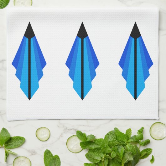 Art Deco Muster 3 in blau Geschirrtuch (Gefaltet)