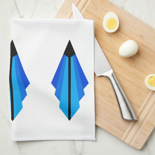 Art Deco Muster 3 in blau Geschirrtuch (Viertel Falte)