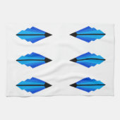 Art Deco Muster 3 in blau Geschirrtuch (Horizontal)