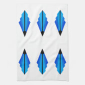 Art Deco Muster 3 in blau Geschirrtuch (Vertikal)