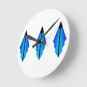 Art Deco Muster 3 in blau Runde Wanduhr (Winkel)