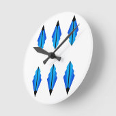 Art Deco Muster 3 in blau Runde Wanduhr (Winkel)