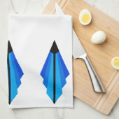 Art Deco Muster 3 in blauem Teetuch Geschirrtuch (Viertel Falte)