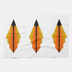 Art Deco Muster 3 in Orange Handtuch
