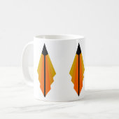 Art Deco Muster 3 in Orange Kaffeetasse (Vorderseite Links)